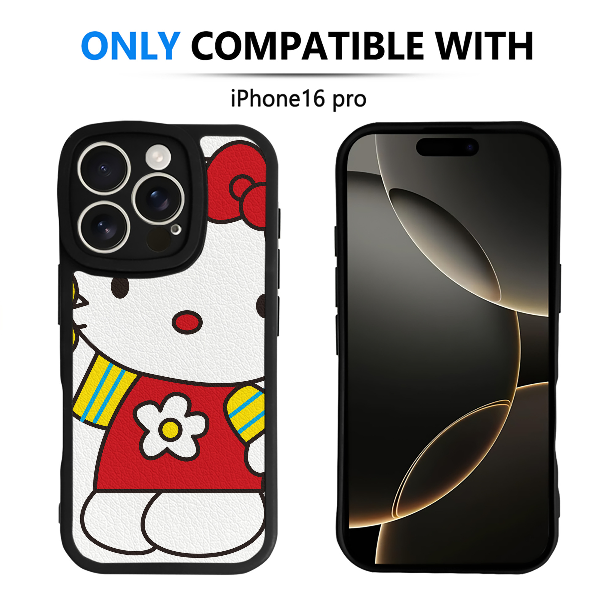 （画像用） Hello Kitty ハローキティ 【iPhone 16シリーズ対応】シリコンスマホケース（レザー調） 材質：シリコン